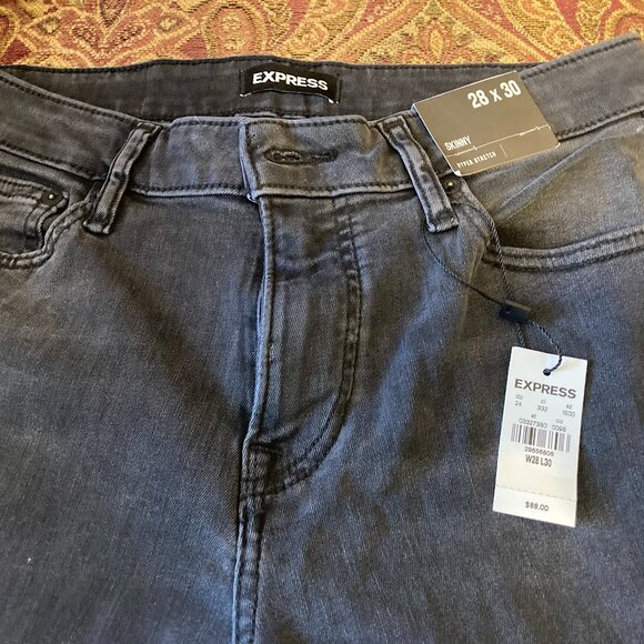 New Men's Express black Jeans 28/30 - Picture 3 of 5